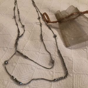 Chico’s long silver sparkle necklace.